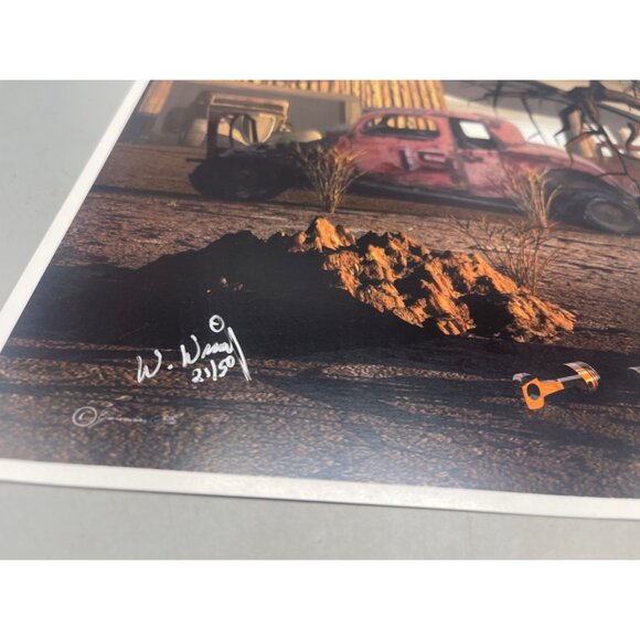 LE GM hot rod truck barn brown print artwork signed Wright 21/50 16x12" READ - Picture 3 of 6